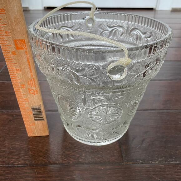 Vintage Sandwich Glass Planter Ice Bucket American Concord MCM Pressed Embossed - Picture 9 of 10